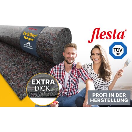 flesta® Abdeckvlies 1 x 50 m 180g, 50 m² grau-meliert