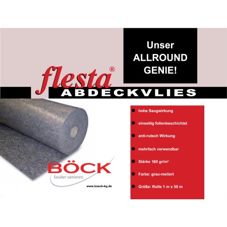 flesta® Abdeckvlies 1 x 50 m 180g, 50 m² grau-meliert