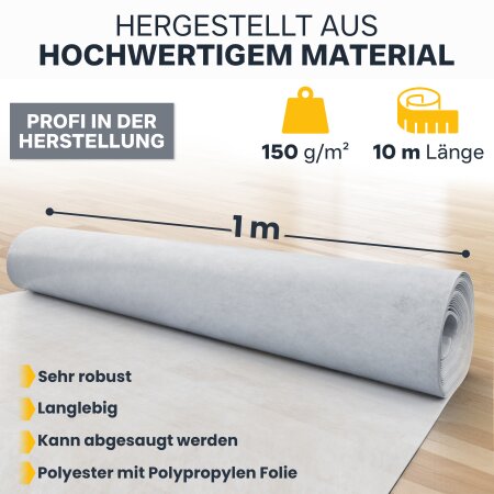 flesta® Abdeckvlies EasyTopper BG selbsthaftend für Boden und Treppe 150g, weiß/hellbunt, 1 x 10 m