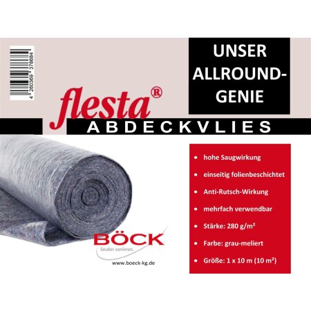 flesta® Abdeckvlies 1 x 10 m 280g, 10 m² grau-meliert